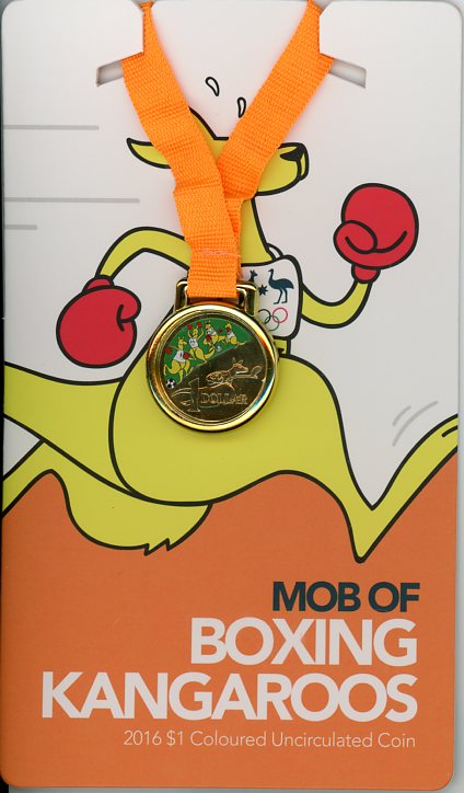 Thumbnail for 2016 Mob of Boxing Kangaroos on Orange Card 