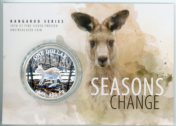 Thumbnail for 2016 Kangaroo Series - Seasons Change - $1 Fine Silver Coin UNC