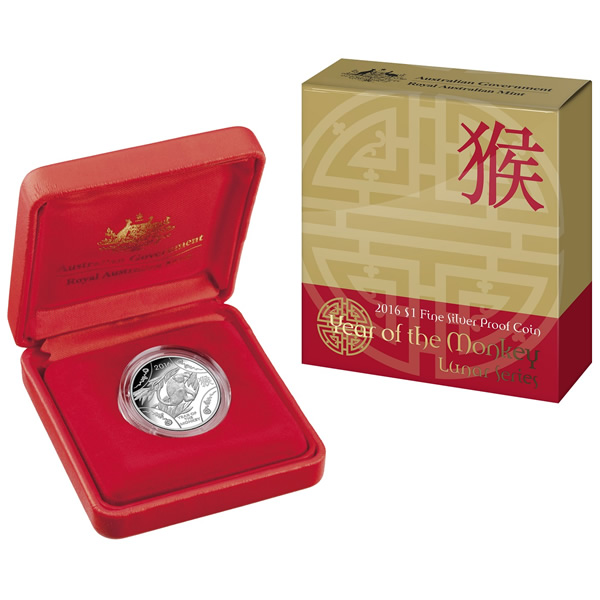 Thumbnail for 2016 Lunar Year of the Monkey Fine Silver Proof Coin
