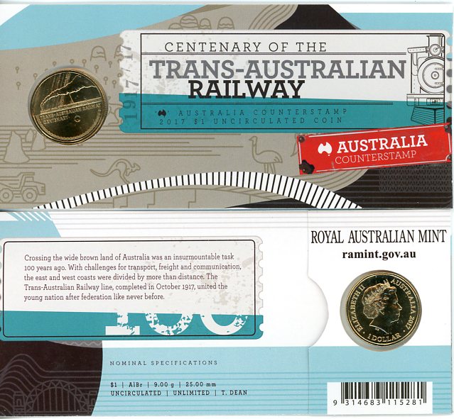 Thumbnail for 2017 Centenary of the Trans -Australian Railway Australia Counterstamp