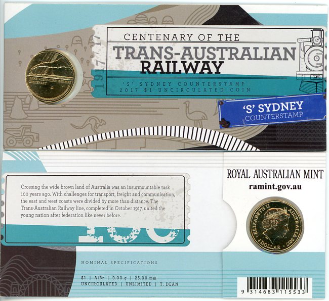 Thumbnail for 2017 Centenary of the Trans-Australian Railway S Counterstamp