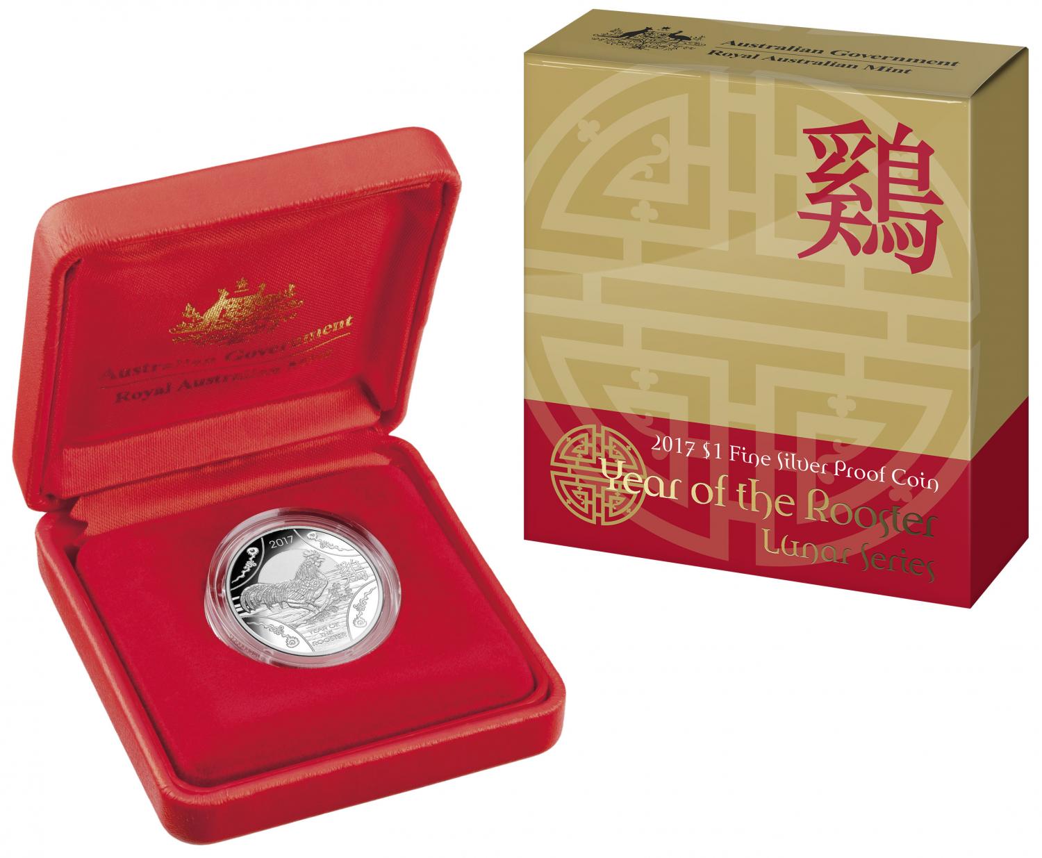 Thumbnail for 2017 Lunar Series - Year of the Rooster $1 Silver Proof Coin