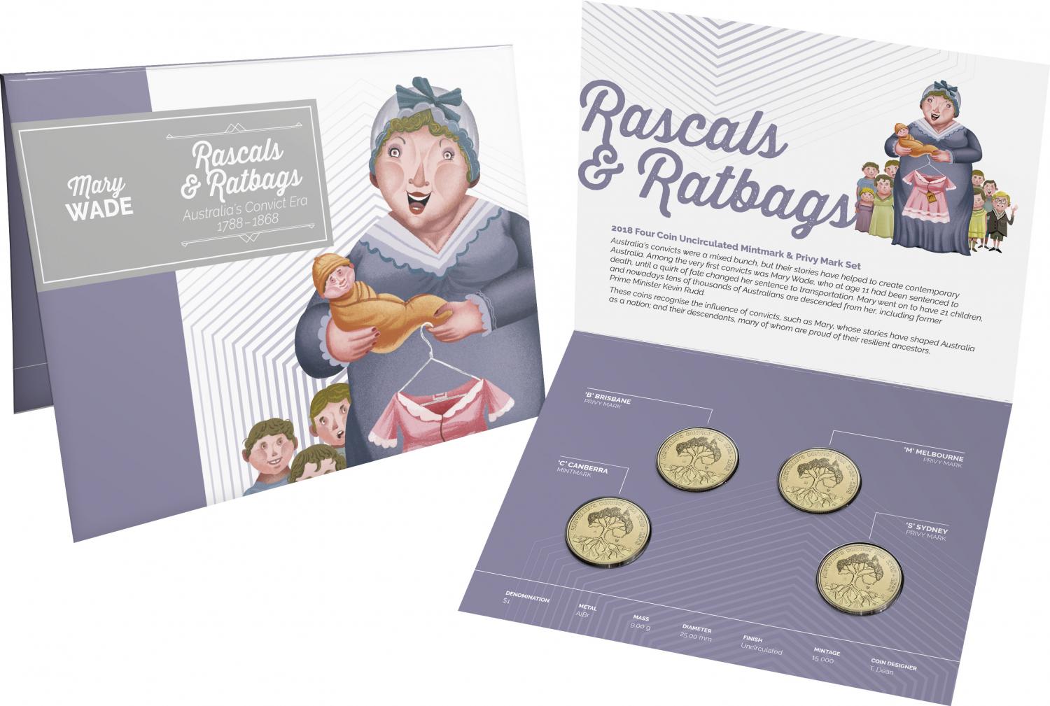 Thumbnail for 2018 Rascals & Ratbags 4 Coin Privy Mark Set CBMS