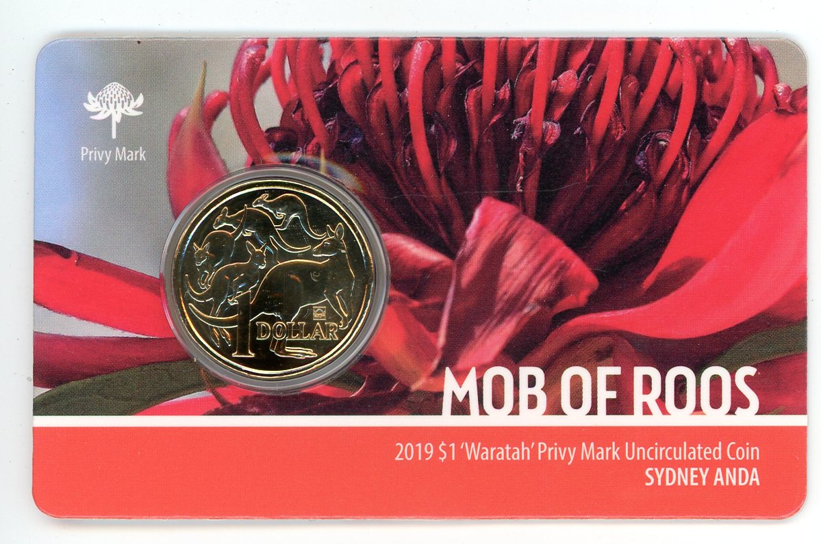 Thumbnail for 2019 Mob of Roos - Waratah Privy Mark UNC Coin - Sydney ANDA 