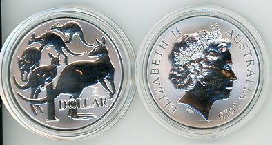 Thumbnail for 2019 One Ounce Silver $1 Coin Mob of Roos Singapore Privy Mark