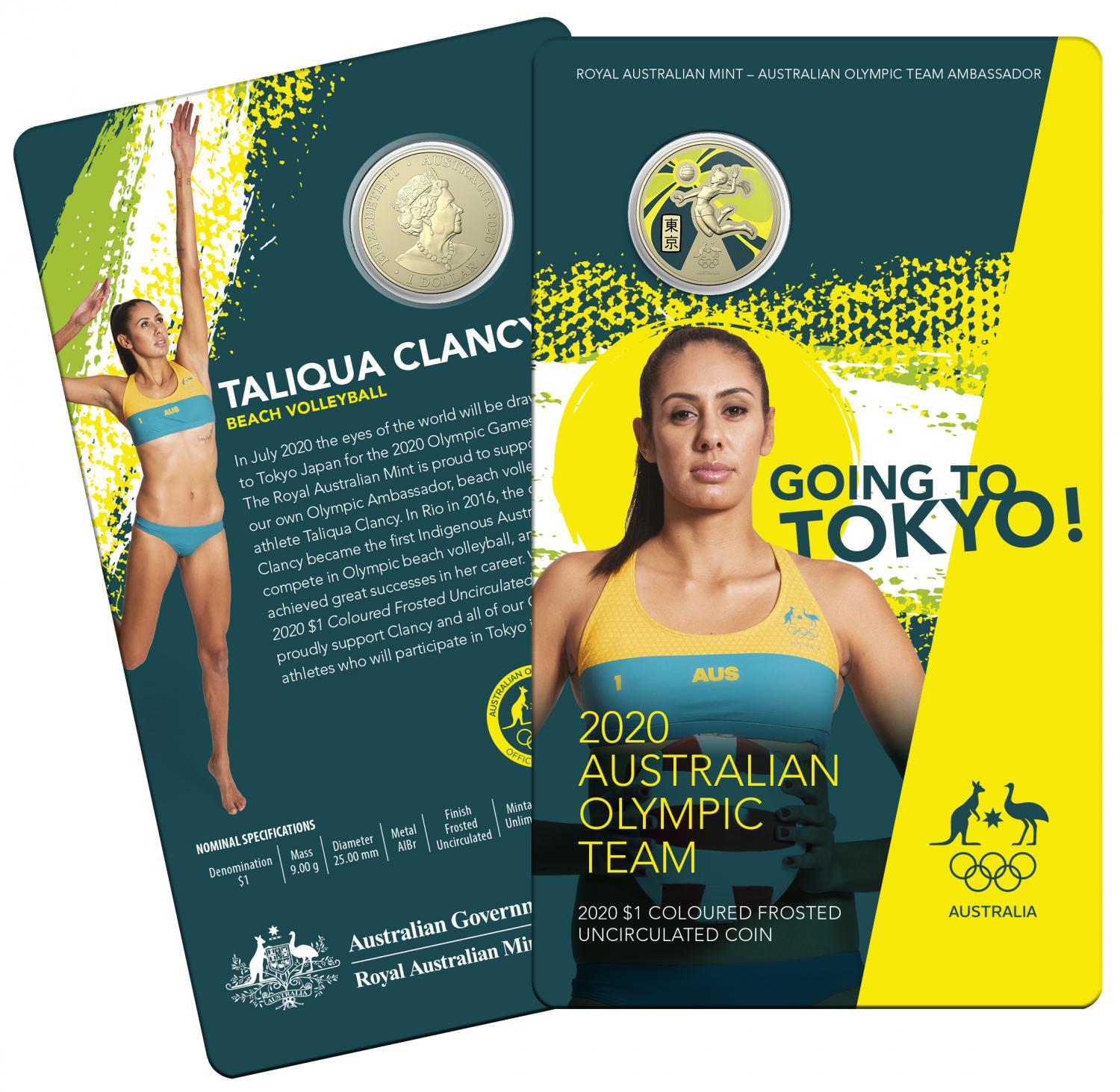 Thumbnail for 2020 Australian Olympic Team Coloured One Dollar Uncirculated Coin