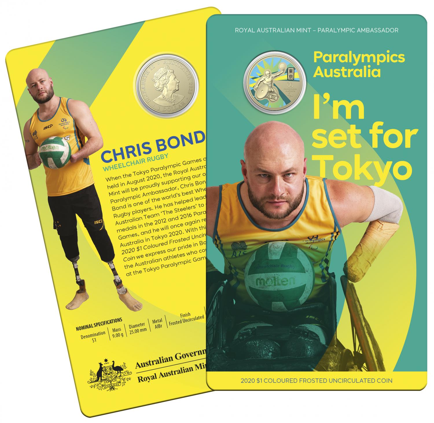 Thumbnail for 2020 Australian Paralympics Coloured One Dollar Uncirculated Coin