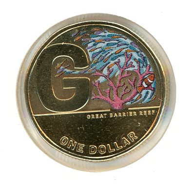 Thumbnail for 2021 $1 Great Aussie coin Hunt 2 - Coloured G Great Barrier Reef Coin