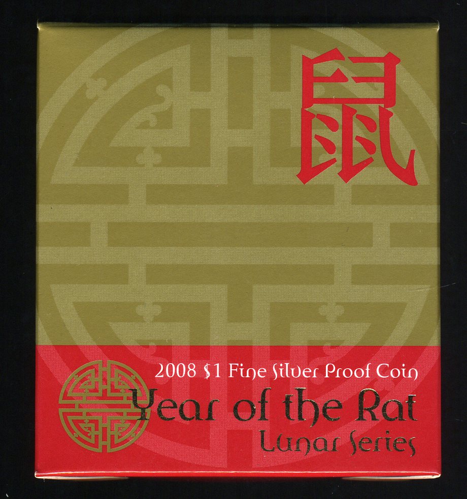 Thumbnail for 2008 Lunar Series - Year of the Rat $1 Silver Proof Coin