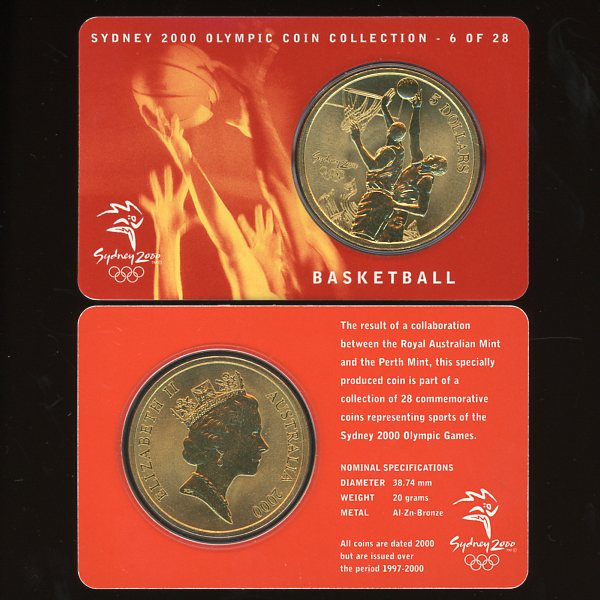Thumbnail for 2000 Sydney Olympics Basketball $5 Coin Uncirculated