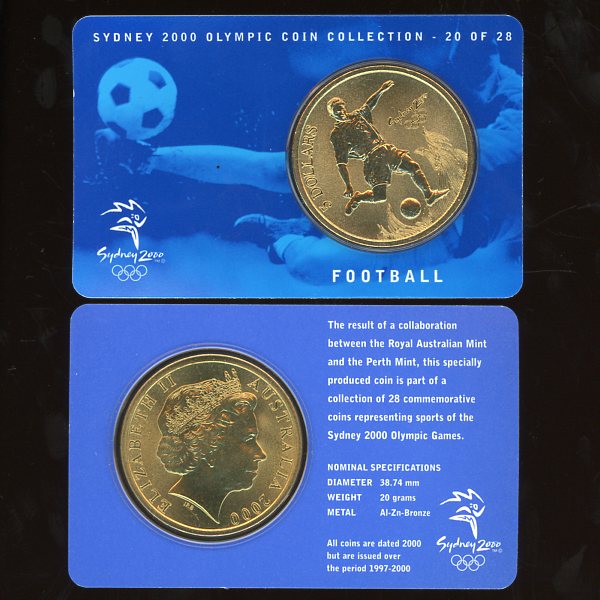 Thumbnail for 2000 Sydney Olympics Football $5 Coin Uncirculated