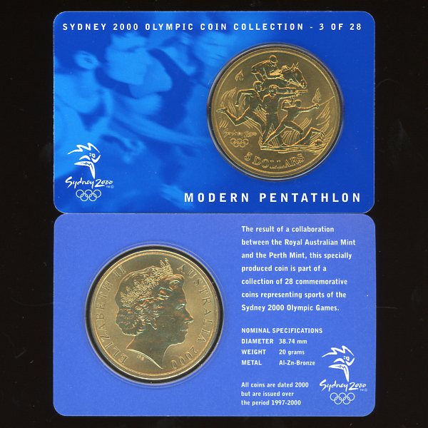Thumbnail for 2000 Sydney Olympics Modern Pentathalon $5 Coin UNC