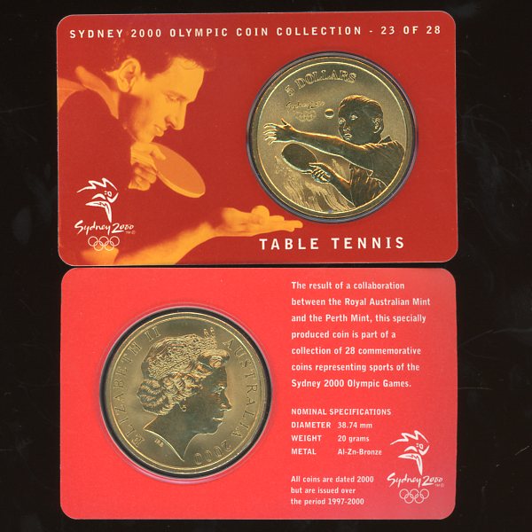 Thumbnail for 2000 Sydney Olympics Table Tennis $5 Coin Uncirculated
