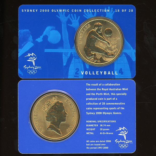 Thumbnail for 2000 Sydney Olympics Volleyball $5 Coin Uncirculated