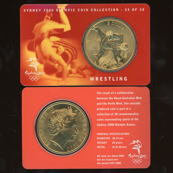 Thumbnail for 2000 Sydney Olympics Wrestling $5 Coin Uncirculated