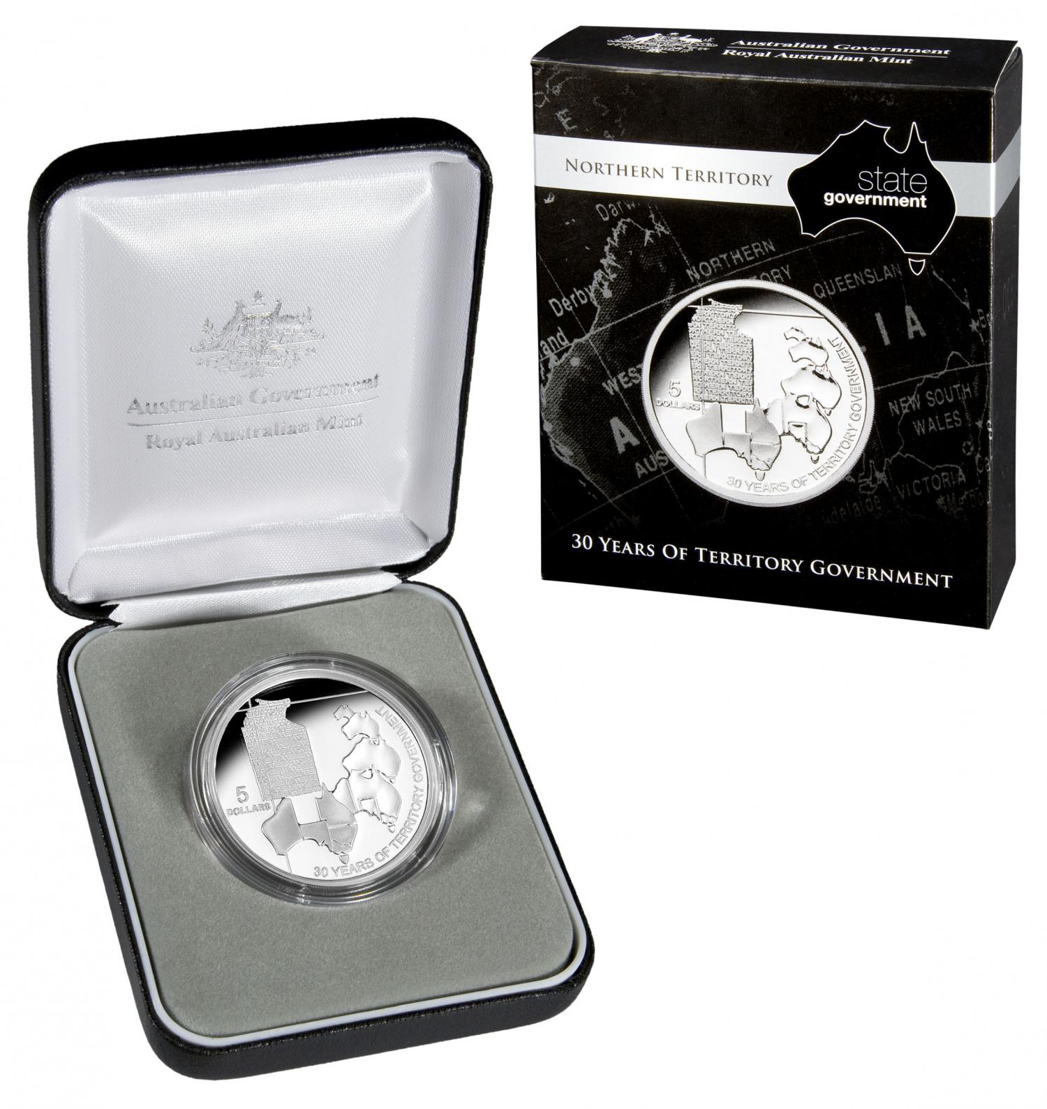 Thumbnail for 2008 $5.00 Silver Proof Northern Territory 30 Years of Territory Government