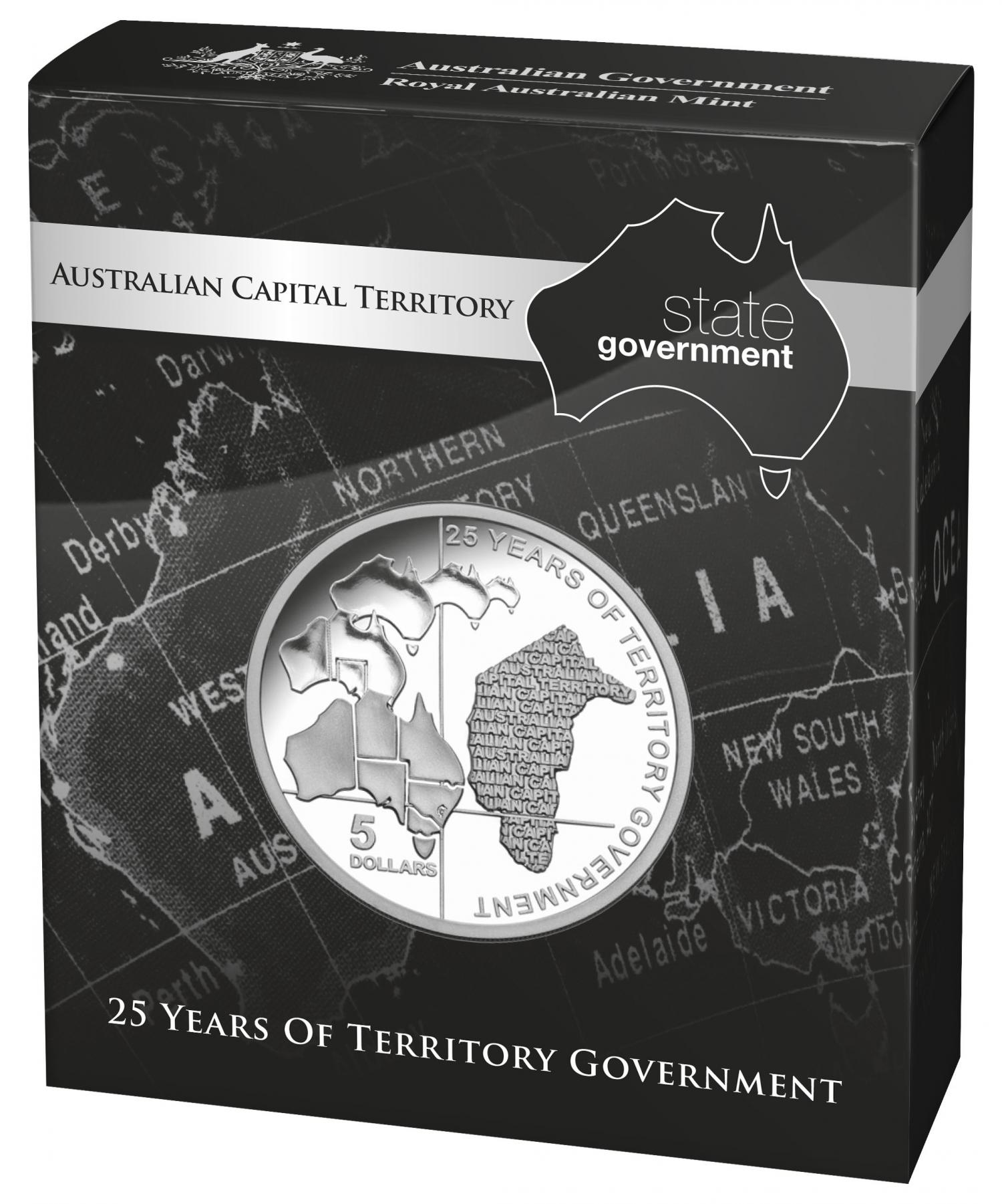 Thumbnail for 2014 $5.00 Silver Proof Australian Capital Territory 25 Years of Territory Government
