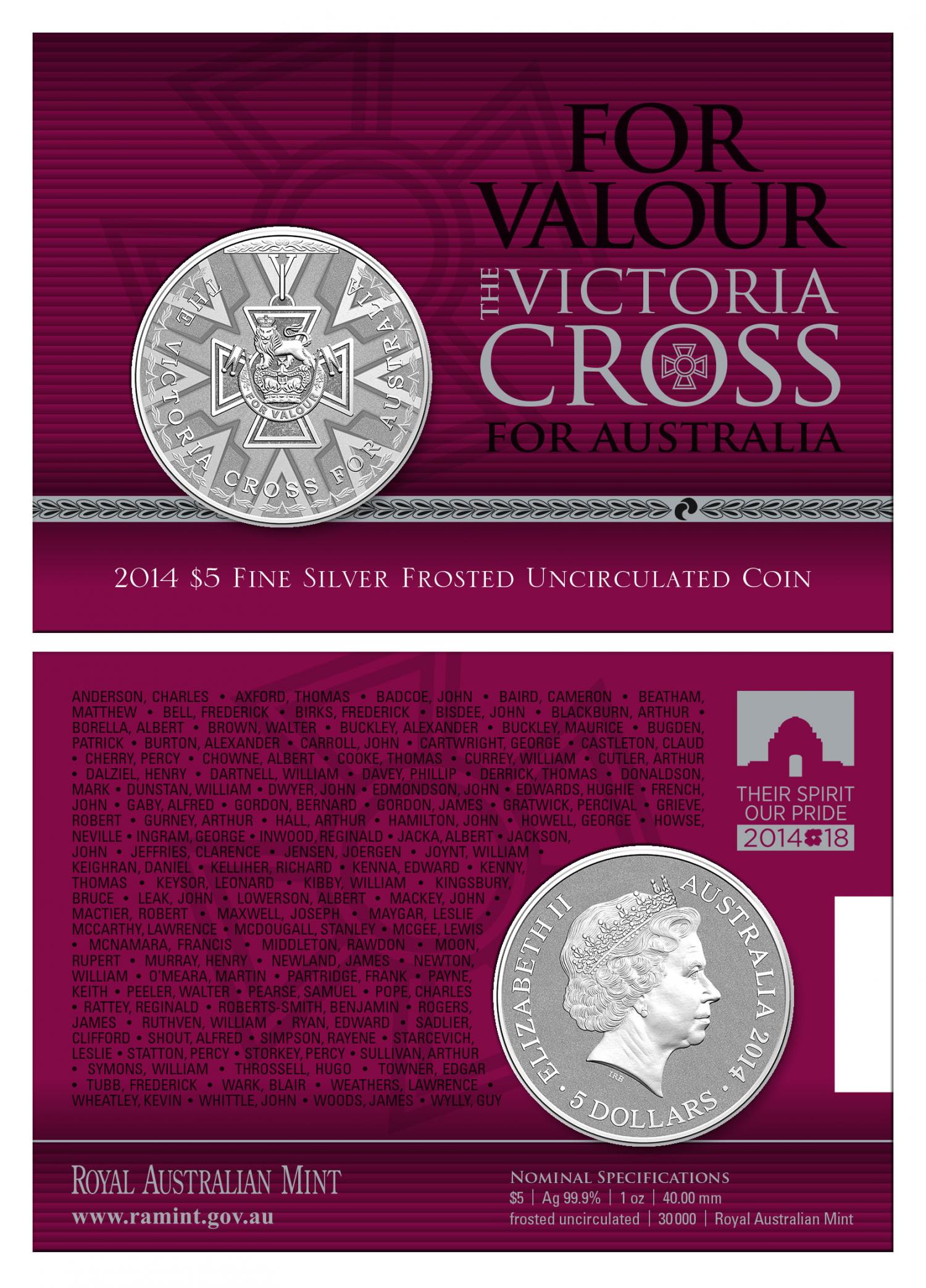 Thumbnail for 2014 Victoria Cross 1oz Fine Silver 
