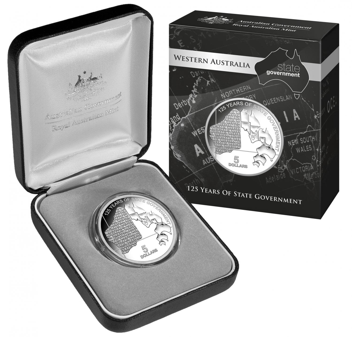 Thumbnail for 2015 $5.00 Silver Proof Western Australia 125 Years of State Government