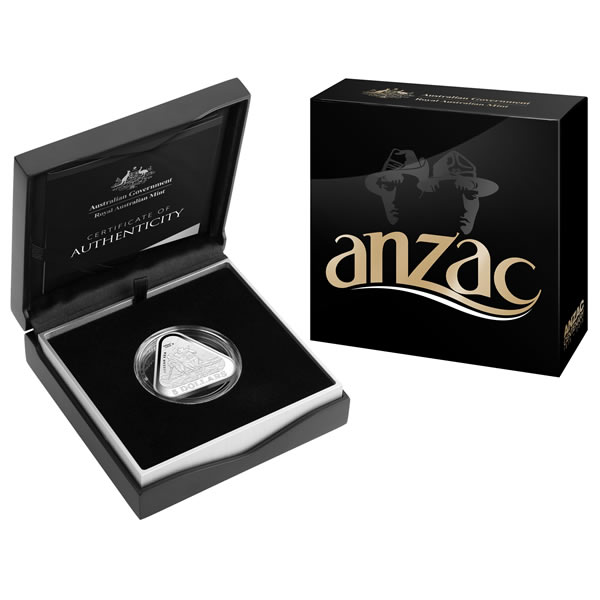 Thumbnail for 2015 $5 Fine Silver Proof Anzac Five Dollar Triangular Coin