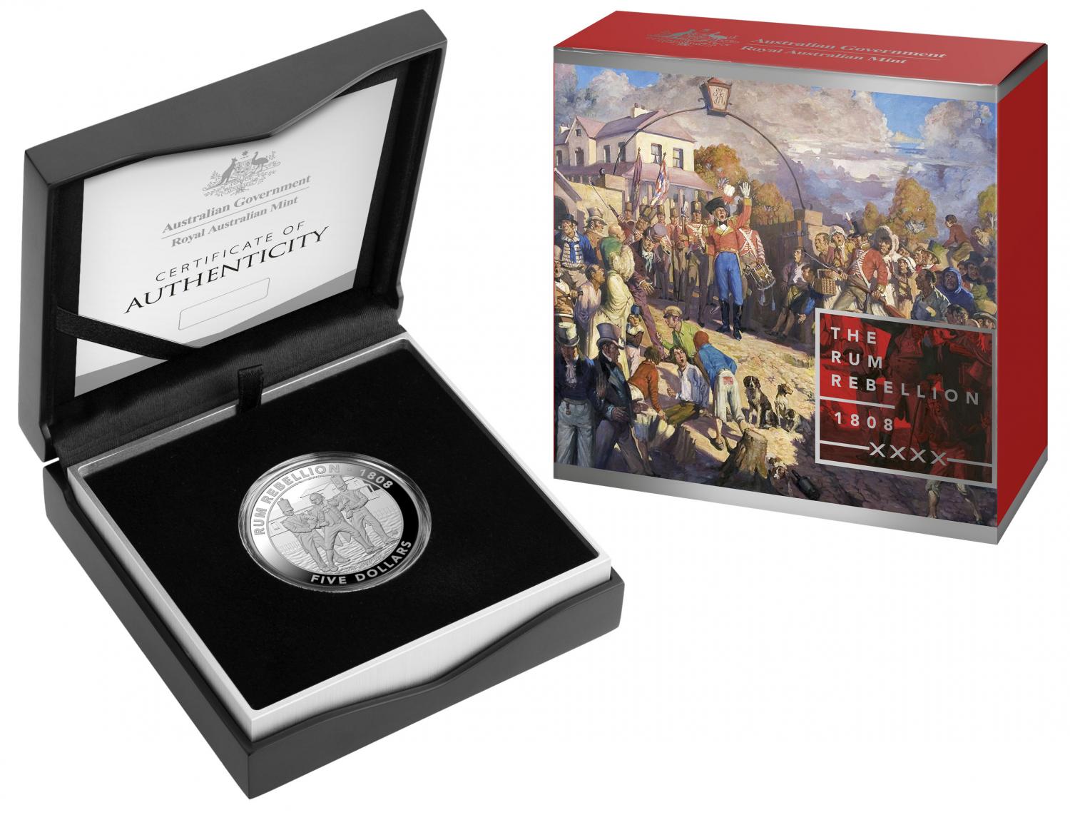 Thumbnail for 2019 Mutiny and the Rebellion $5.00 Silver Proof - The Rum Rebellion