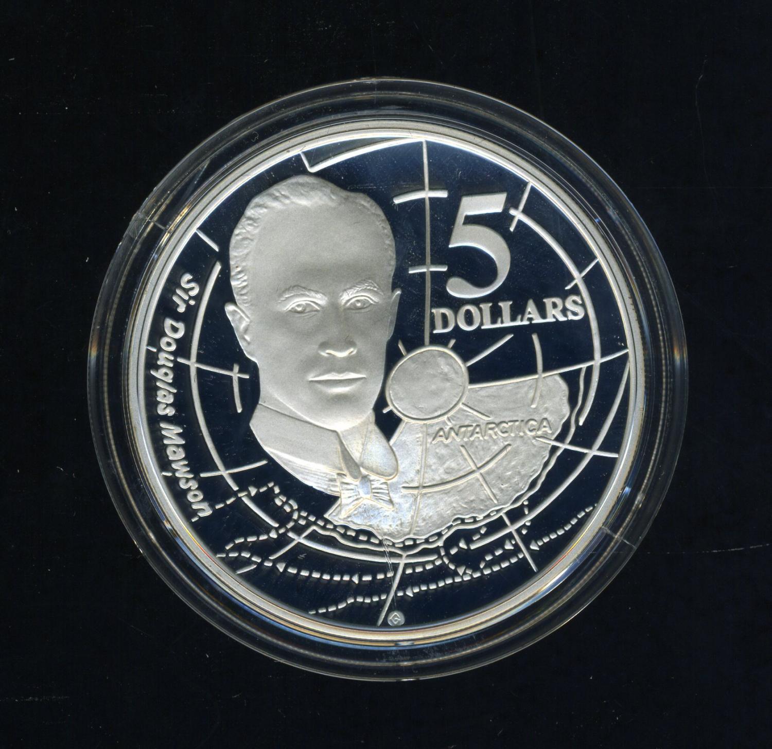 Thumbnail for 1994 Australian $5 Silver Coin From Masterpieces in Silver Set - Sir Douglas Mawson.  The Coin is Sterling Silver and contains over 1oz of Pure Silver.