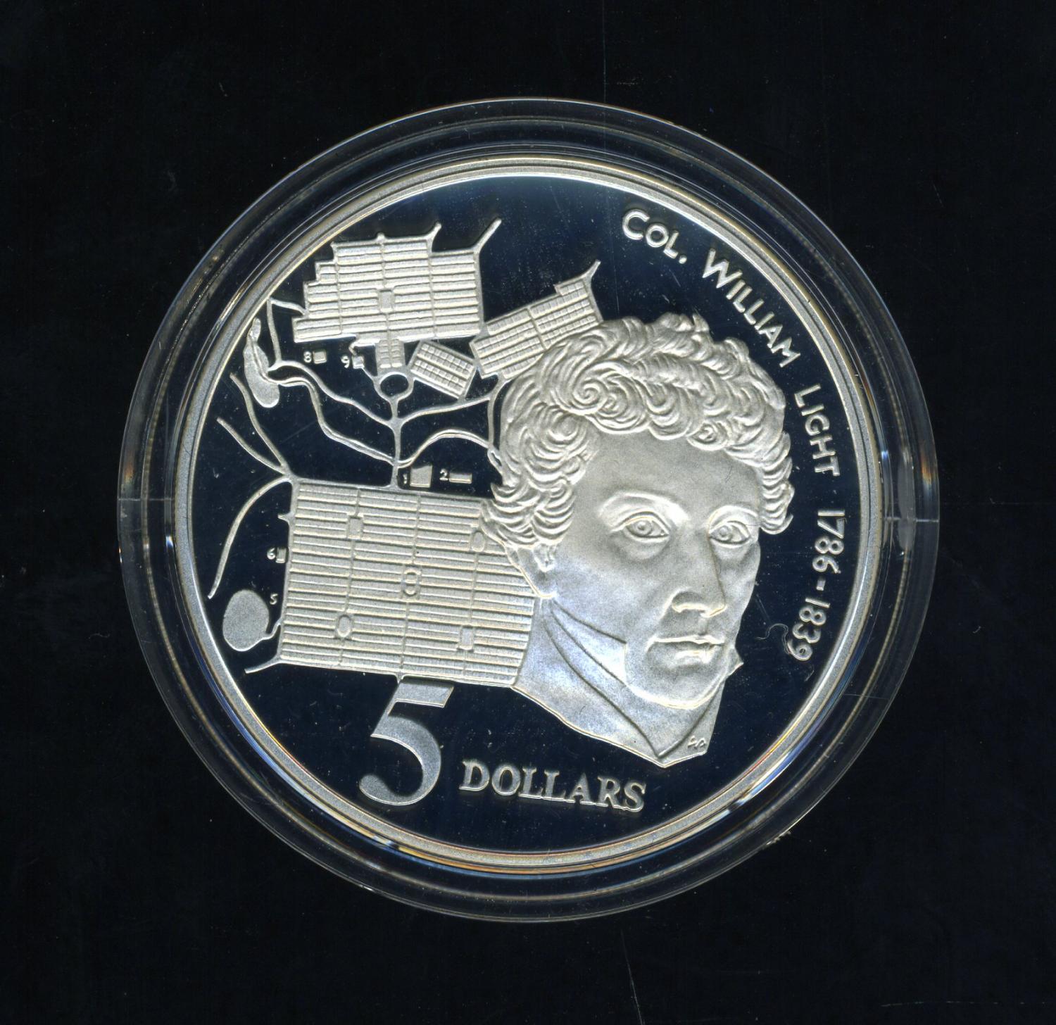 Thumbnail for 1995 $5.00 Silver Proof Coin in Capsule from Masterpieces in Silver Set - Col. William Light