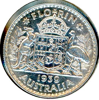 Thumbnail for 1939 Australian Florin (A) VF