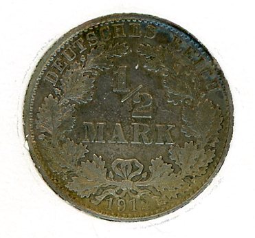 Thumbnail for 1912D German Silver Half Mark gVF
