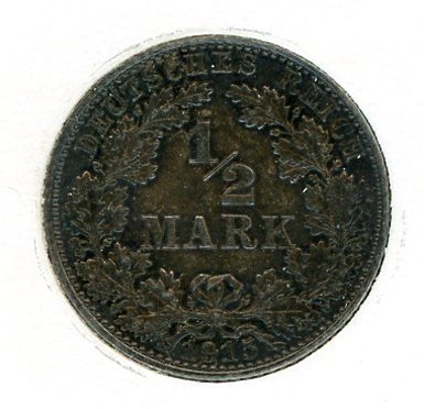 Thumbnail for 1915E German Silver Half Mark aUNC