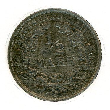 Thumbnail for 1917E German Silver Half Mark aUNC
