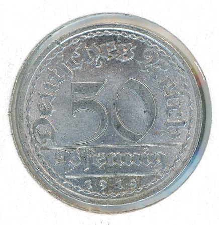 Thumbnail for 1919D German Silver 50 Pfennig aUNC