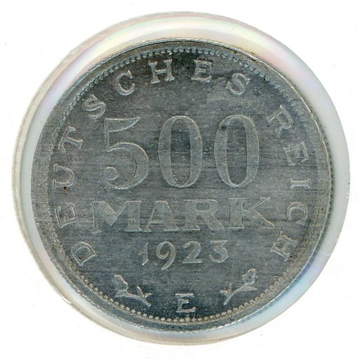 Thumbnail for 1923E German Silver 500 Mark aUNC