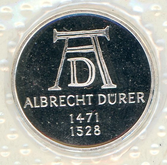 Thumbnail for 1971D German Silver Proof Five Mark Coin