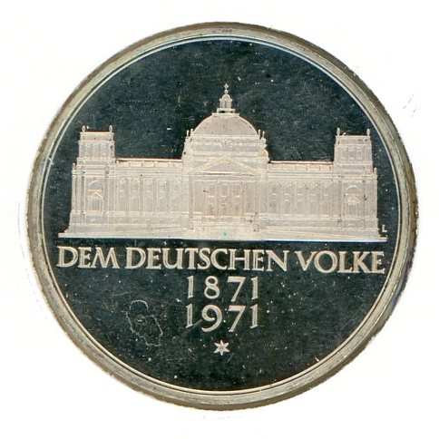 Thumbnail for 1971G German Silver Five Marks