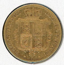 Thumbnail for 1872S Australian Queen Victoria Young Head Gold Half Sovereign