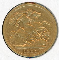 Thumbnail for 1900M Australian Queen Victoria Veil Head Gold Half Sovereign