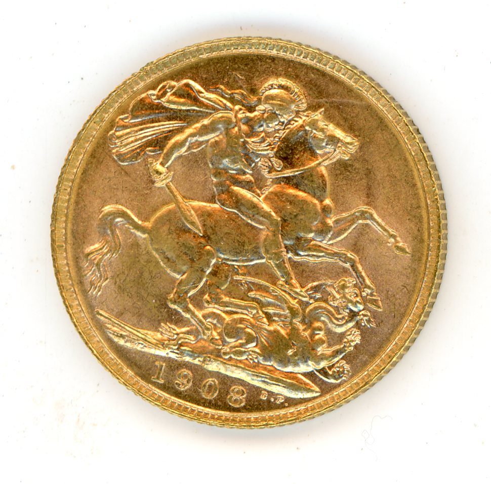 Thumbnail for 1908P Australian Edward VII Gold Sovereign