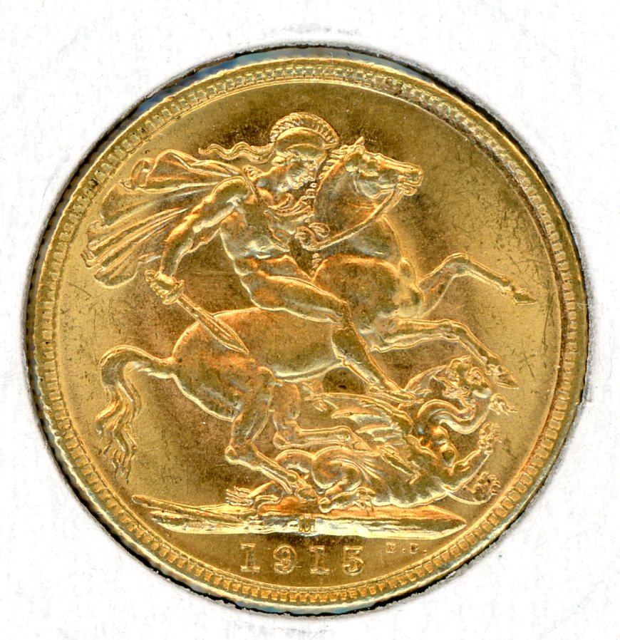 Thumbnail for 1915M Australian George V Gold Sovereign (D)