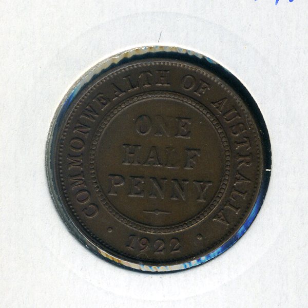 Thumbnail for 1922 Half Penny gEF