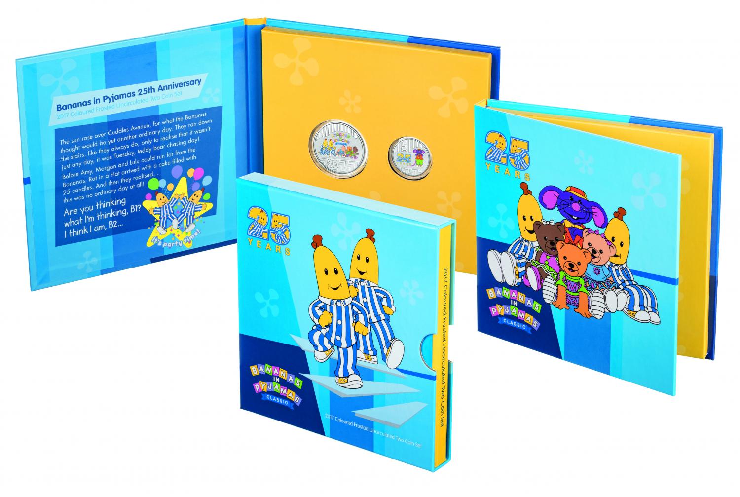 Thumbnail for 2017 Bananas in Pyjamas Coloured Frosted Uncirculated Two Coin Set