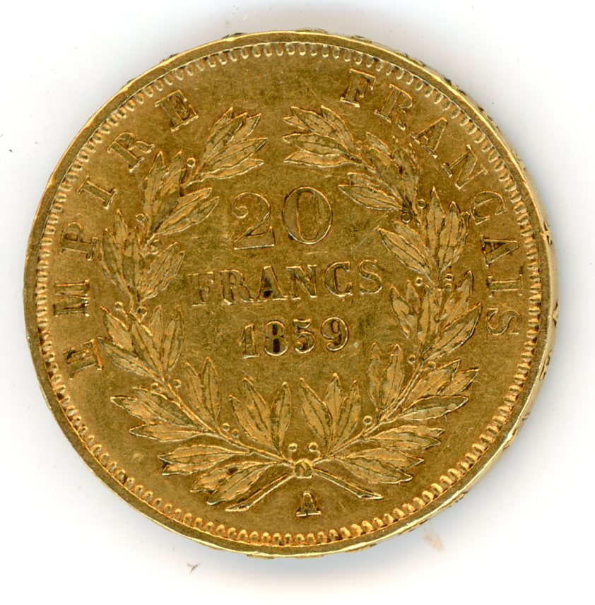 Thumbnail for 1859 France Gold 20 Francs