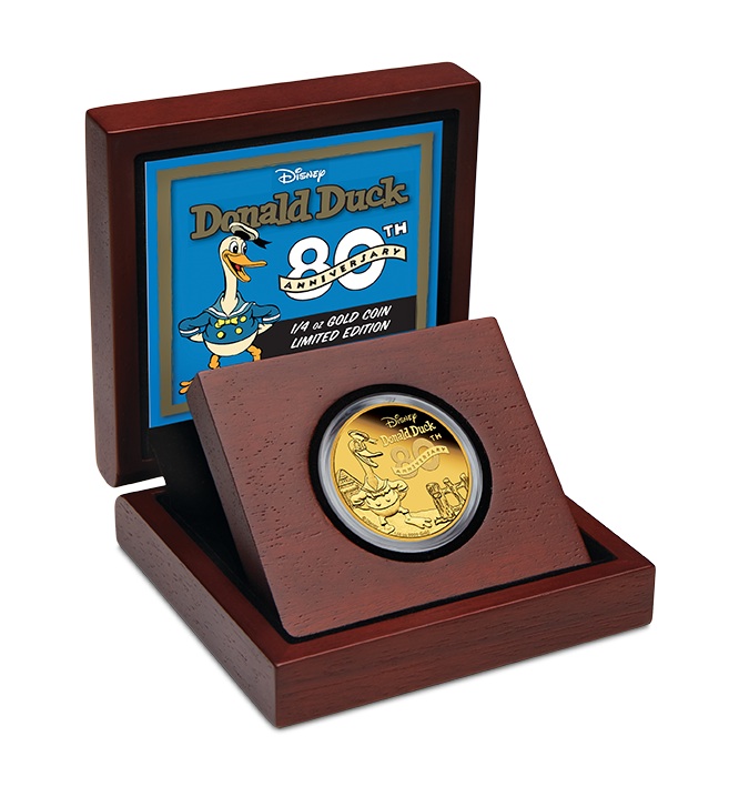 Thumbnail for 2014 80th Anniversary of DONALD DUCK one fourth oz Gold Proof Coin