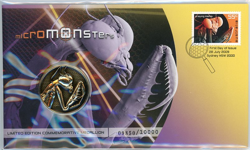 Thumbnail for 2009 Micro Monsters Praying Mantis Medallic PMC with Commemorative Medallion