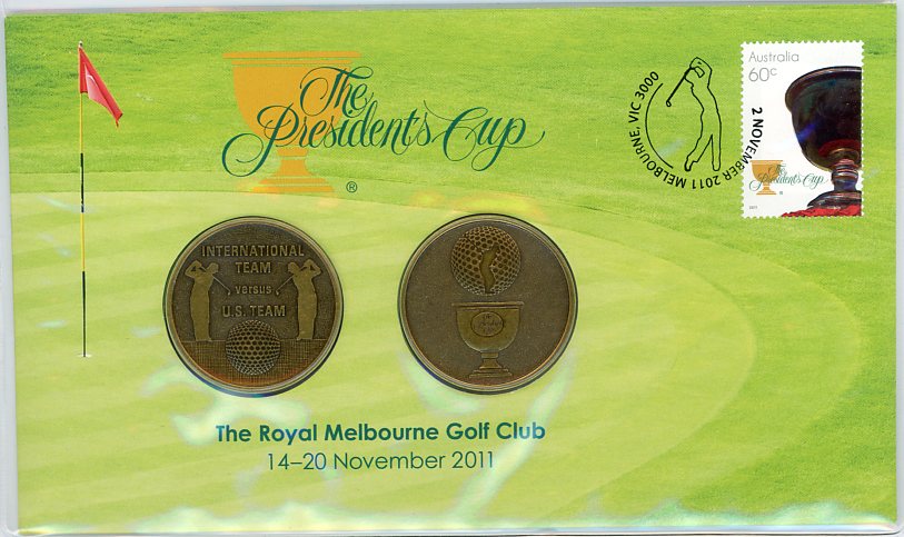 Thumbnail for 2011 Presidents Cup Royal Melbourne Golf Club Medallic PNC 
