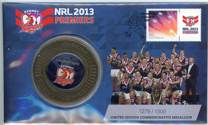 Thumbnail for 2013 NRL Premiers Medallic PNC - Sydney Roosters