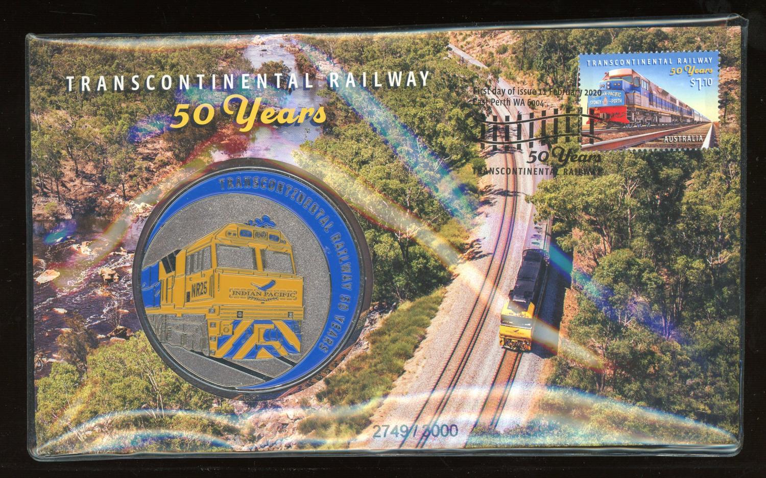 Thumbnail for 2020 Transcontinental Railway 50 Years Medallic PNC 2749 - 3000