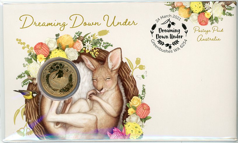 Thumbnail for 2021 Issue 15  - Dreaming Down Under - Kangaroo Joey PNC with Perth Mint $1