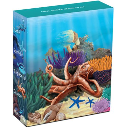 Thumbnail for 2012 Australian Sea Life Half oz Coloured Silverproof - Octopus