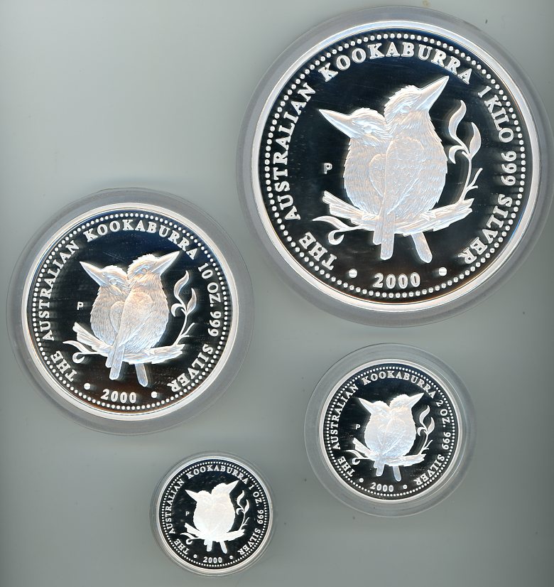 Thumbnail for 2000 Kilo Kookaburra Four Coin Proof Set - 1kg, 10oz, 2oz & 1oz